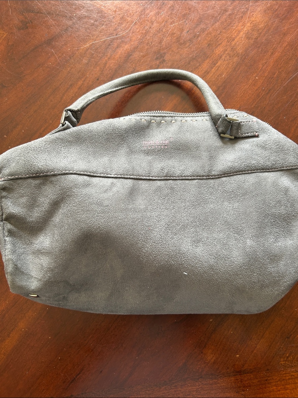 Matt & Nat Gray Suede Top-Handle Satchel